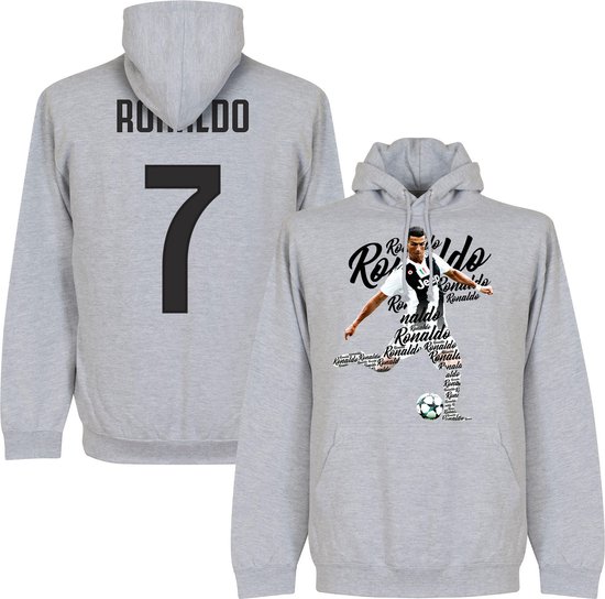 Ronaldo 7 Script Hooded Sweater - Grijs - XXL