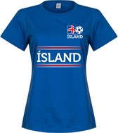 Ijsland Dames Team T-Shirt - Blauw - XXL