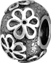 Bedel met bloemen oxi bead | Zilverana | Bedel | Sterling 925 Silver (Echt zilver) | Past op vele merken | Nikkelvrij