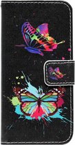 ADEL Kunstleren Book Case Hoesje Geschikt Voor iPhone 6(S) Plus - Vlinder met Kleur