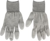 Let op type!! Anti Static ESD Safe Universal Size PU Fingertip Coating Gloves for Computer / Electronic / Phone Repair  Pair of 2(Grey)