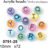 Acryl kralen - Alpha beads 10mm x72 color/black - 2 pakjes