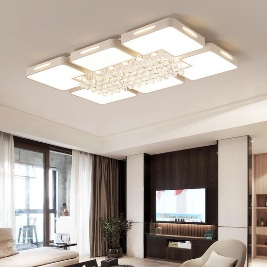 bon aardolie Weg huis 108W woonkamer eenvoudige moderne LED plafond lamp Crystal Light 120 x 80cm  (warm wit) | bol.com