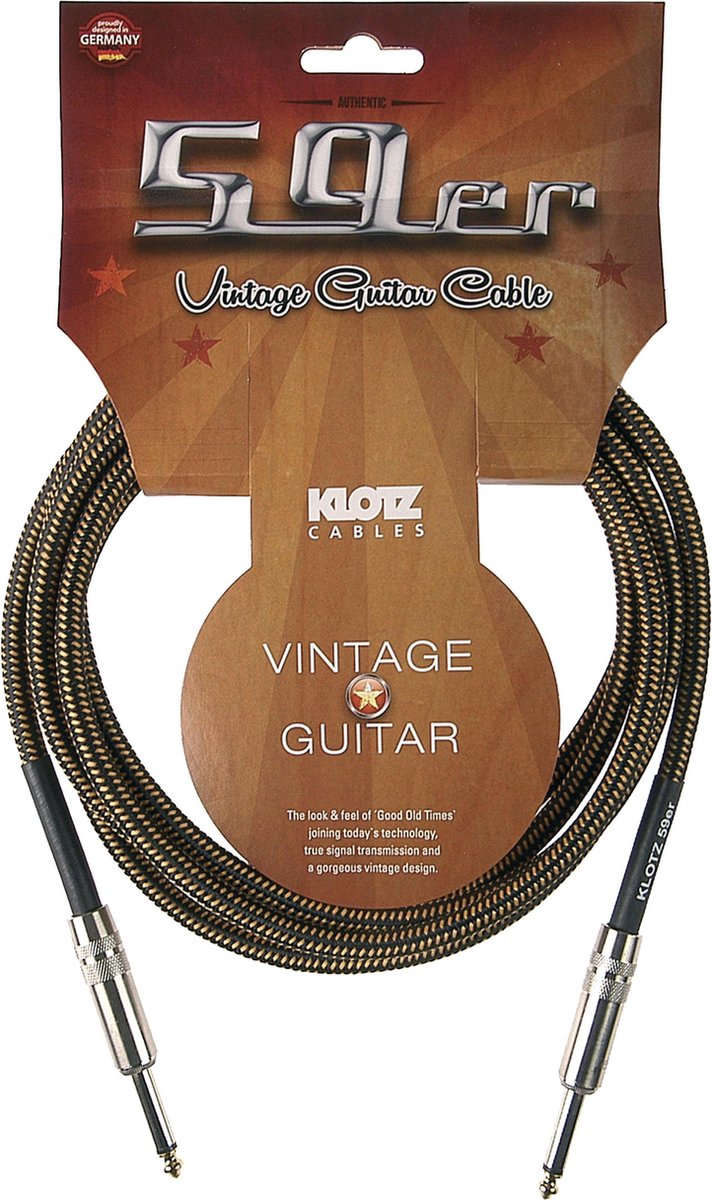 Klotz Instrumentenkabel 3m Vintage 59er Vintage, VIN-0300 - Kabel voor instrumenten