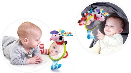Yookidoo Spiegel voor Baby in Auto en Buggy model Koe - Yookidoo