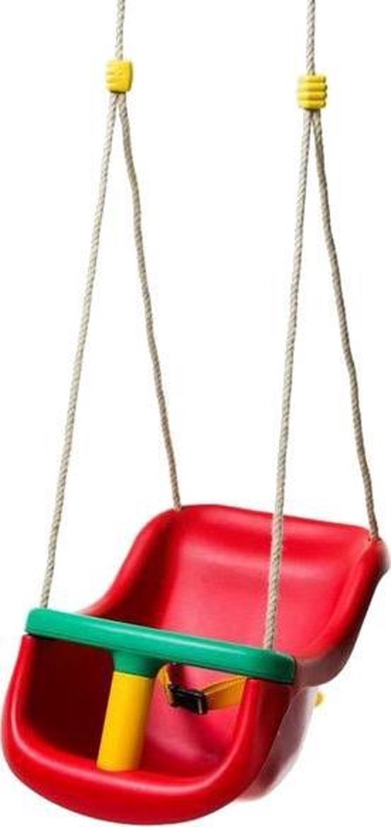 Goedkoopste Babyzitje Comfort Rood-Groen-Geel met PH Touwen