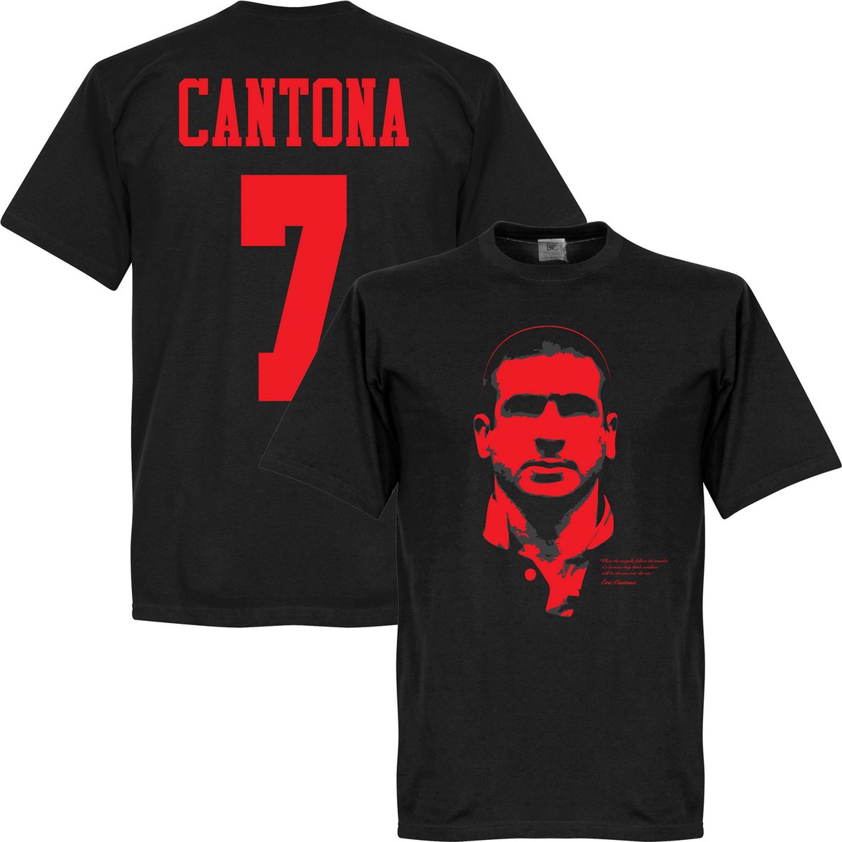 1200x1200.jpg Cantona Silhouette T-Shirt - Zwart/Rood - Kinderen - 116 - Afbeelding 1
