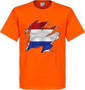 Holland Ripped Flag T-Shirt - Oranje - Kinderen - 104