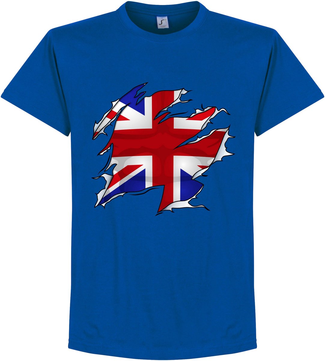 Groot-Brittannië Ripped Flag T-Shirt - Blauw - Kinderen - 92/98
