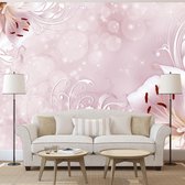 Fotobehang - Roze Lelies, premium print vliesbehang