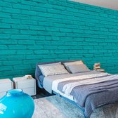 Fotobehang -  Turquoise Muur, premium print vliesbehang