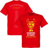 Liverpool Champions League 2019 Trophy Squad T-Shirt - Rood - S