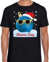 Fout Kerst shirt / t-shirt - Christmas party met coole kerstbal - zwart voor heren - kerstkleding / kerst outfit 2XL (56)