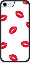 iPhone 8 Hardcase hoesje Red Kisses - Designed by Cazy