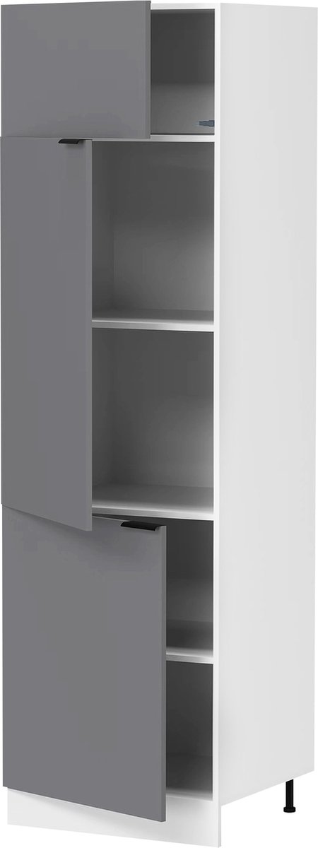 Vcm Keukenkast breedte 60 cm hoge kast Keukenmeubels Fasola wit / antraciet