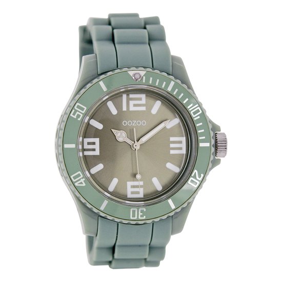 OOZOO Timepieces - Grijze horloge met grijze rubber band - C4279