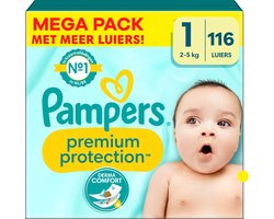 foto van Pampers - Premium Protection - Maat 1 - Mega Pack - 116 stuks - 2/5 KG