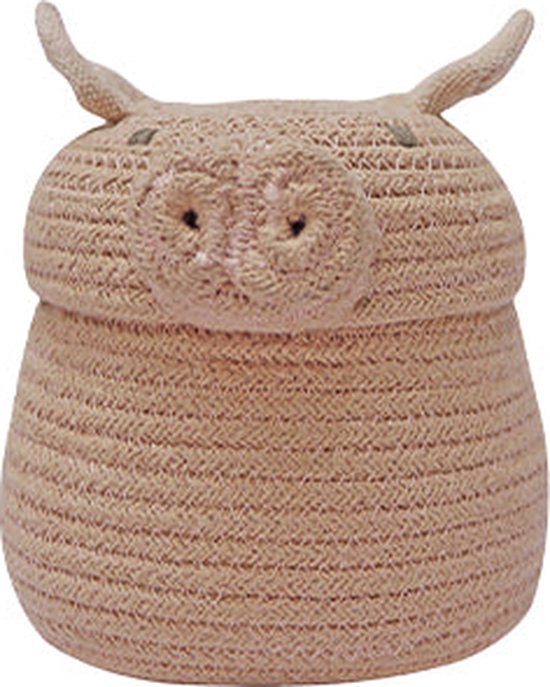 Lorena Canals Mini Panier de Rangement Peggy le Cochon - 15x17x17cm