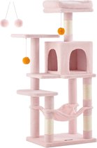 Rootz Jelly Roze Kattenkrabpaal - Krabpaal - Kattenklimrek - Spaanplaat Pluche Sisal - 45cm x 35cm x 112cm - Stevige constructie - Multi-Cat Household - Eenvoudige montage