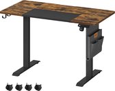 Rootz Electric Height-Adjustable Desk - Standing Desk - Sit-Stand Desk - Chipboard Steel Non-Woven Fabric - Vintage Brown-Dove Gray - 60cm x 120cm x (72-120)cm - 25.7kg - 80kg Load Capacity