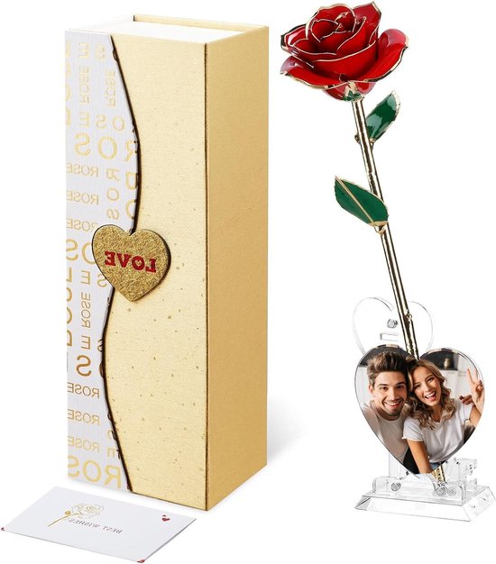 Gedompelde Goud Gedompelde 24K Forever Preserved Rose Infinity Flower - Romantisch Cadeau Voor Vrouwen - Verjaardag Valentijnsdag Moederdag Kerstmis - Rood
