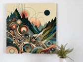 Modern mos schilderij | Prachtig abstract moskunstwerk in eigentijdse stijl en levendige kleuren | Kunst - 20x20 centimeter op Canvas | Foto op Canvas
