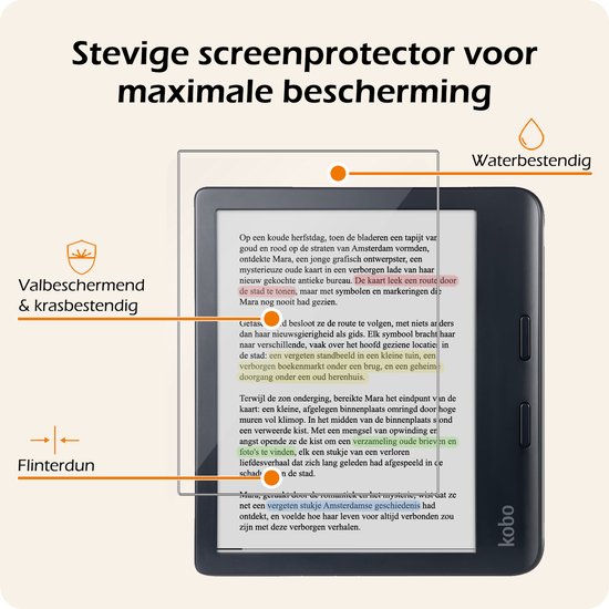 Hoesje Geschikt voor Kobo Libra Colour Hoes Book Case Trifold - Hoes Geschikt voor Kobo Libra Colour Hoesje Book Cover Met Screenprotector - Eenhoorn van Hoesje  — afbeelding 5