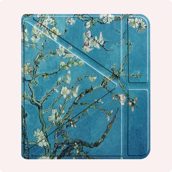 Hoes Geschikt voor Kobo Libra Colour Hoesje Bookcase Cover Book Case Hoes Sleepcover Trifold Met Screenprotector - Bloesem van Mobigear — afbeelding 5