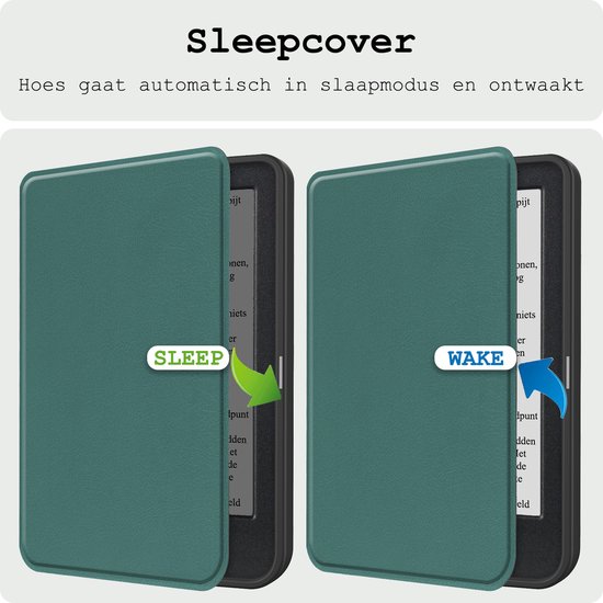 Hoes Geschikt voor Kobo Clara BW Hoesje Bookcase Cover Hoes Met Screenprotector - Hoesje Geschikt voor Kobo Clara BW Hoes Cover Case - Donkergroen van Nillkin — afbeelding 3