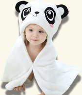 BoefieBoef Panda Wikkeldeken / Babydeken – Schattig en Zacht met Dieren Capuchon – Ideaal Kraamcadeau – Voor Baby's en Peuters van 0 tot 3 Jaar - Wit