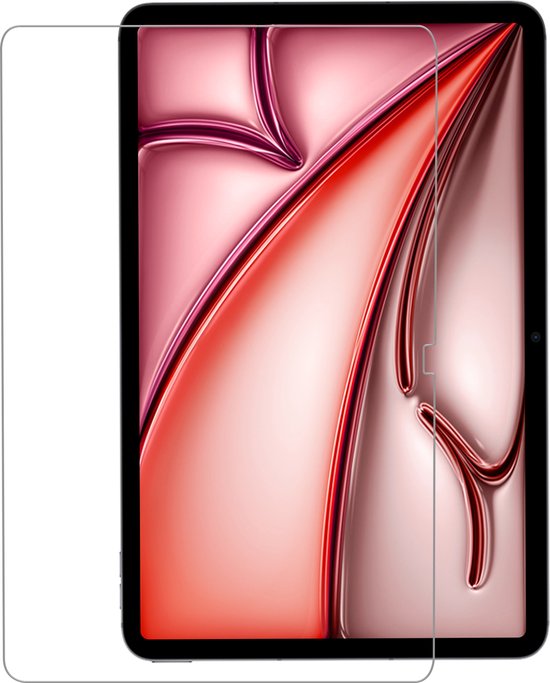 Protecteur d'écran en verre trempé pour tablette de 13 pouces, avec des motifs abstraits rouges et roses.