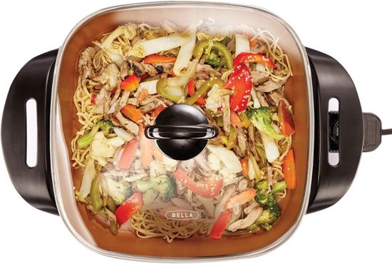 SBS elektrische pan pizzapan 31 x 9 cm braadpan partypepan grillpan
