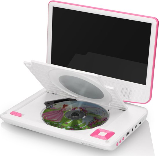Lenco DVP-920PK - Draagbare DVD-speler met hoofdtelefoon en beugel voor in de auto - Roze/Zwart van Lenco — afbeelding 4