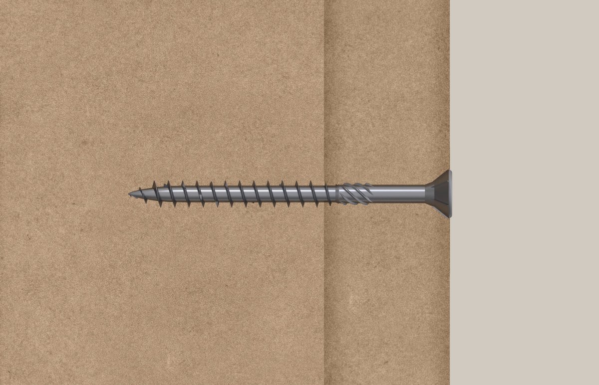 Fischer 100x MDF-plaatschroef 4 x 60 mm verzonken kop geel verzinkt deeldraad binnenste TX - 660207