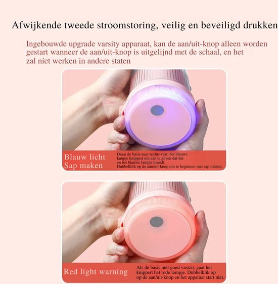 Mini Blender - Blender to go - Smoothie Maker - Draagbare Blender - Oplaadbare mini Blender - Portable Blender - Lichtgewicht - Blender draadloos - Blender - Blenders - Blender smoothie - Keukenmachines - Roze van MINI — afbeelding 2