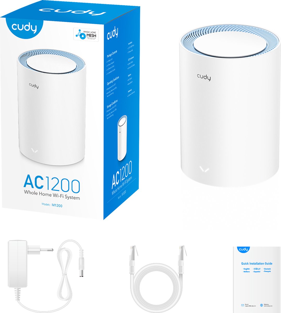 Cudy AC1200 Mesh Wi-Fi System (1-Pack) mesh router thumbnail 3