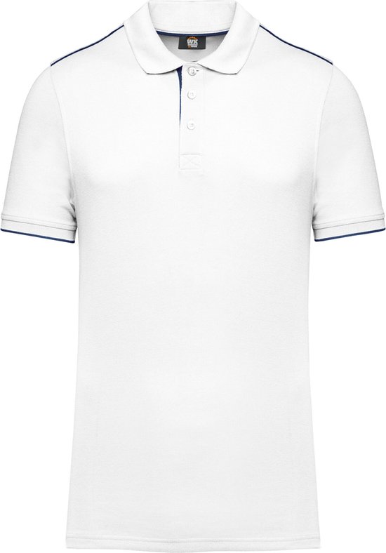 Polo Homme 5XL Coupe du Monde. Designed To Work Col avec boutons Manches courtes White / Marine 65% Polyester, 35% Katoen