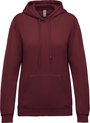 Pull à capuche femme, Hoodie, K473, couleur WineRED, taille XS
