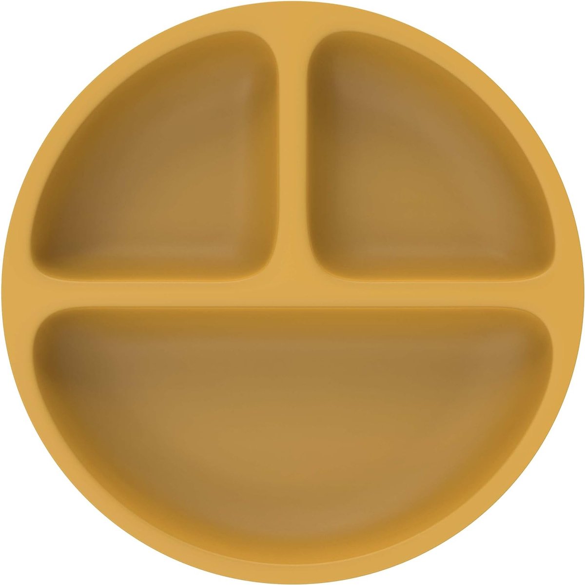 Goedkoopste Siliconen babybord met vakken, kinderbord, siliconen bord, babybord, snackbord voor kinderen, antislip, onbreekbaar, eetbord, BPA-vrij, geel, ontbijtbord vanaf 6 maanden