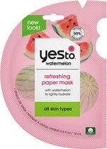 Yes To Watermelon - Refreshing Paper Mask - VEGAN - 1 Single Use Face Mask - Sheetmasker - Vitamine A, B en C - Natuurlijke ingrediënten - Alle Huidtypes - Gezichtsverzorging - 18 ml