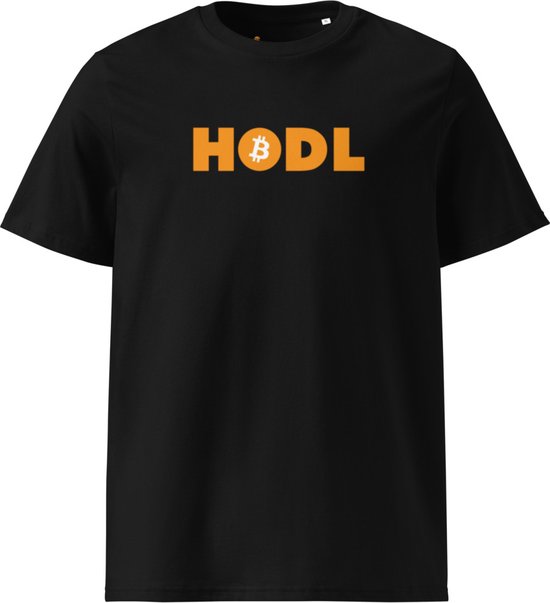 Bitcoin HODL T-shirt - Unisex - 100% Biologisch Katoen - Kleur Zwart - Maat M | Bitcoin cadeau| Crypto cadeau| Bitcoin T-shirt| Crypto T-shirt| Crypto Shirt| Bitcoin Shirt| Bitcoin Merch| Crypto Merch| Bitcoin Kleding