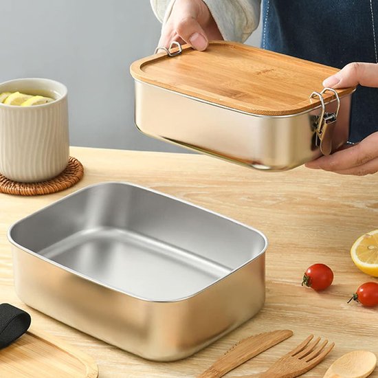 Jekasy Lot De 3 Boîtes à Bento En Acier Inoxydable 304 Avec Couvercles