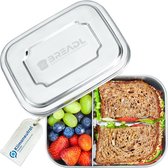 Stainless Steel Lunch Box with 2 Compartments Silicone Free Rustproof Dishwasher Safe Food Safe 1000ml for Kids and Adults