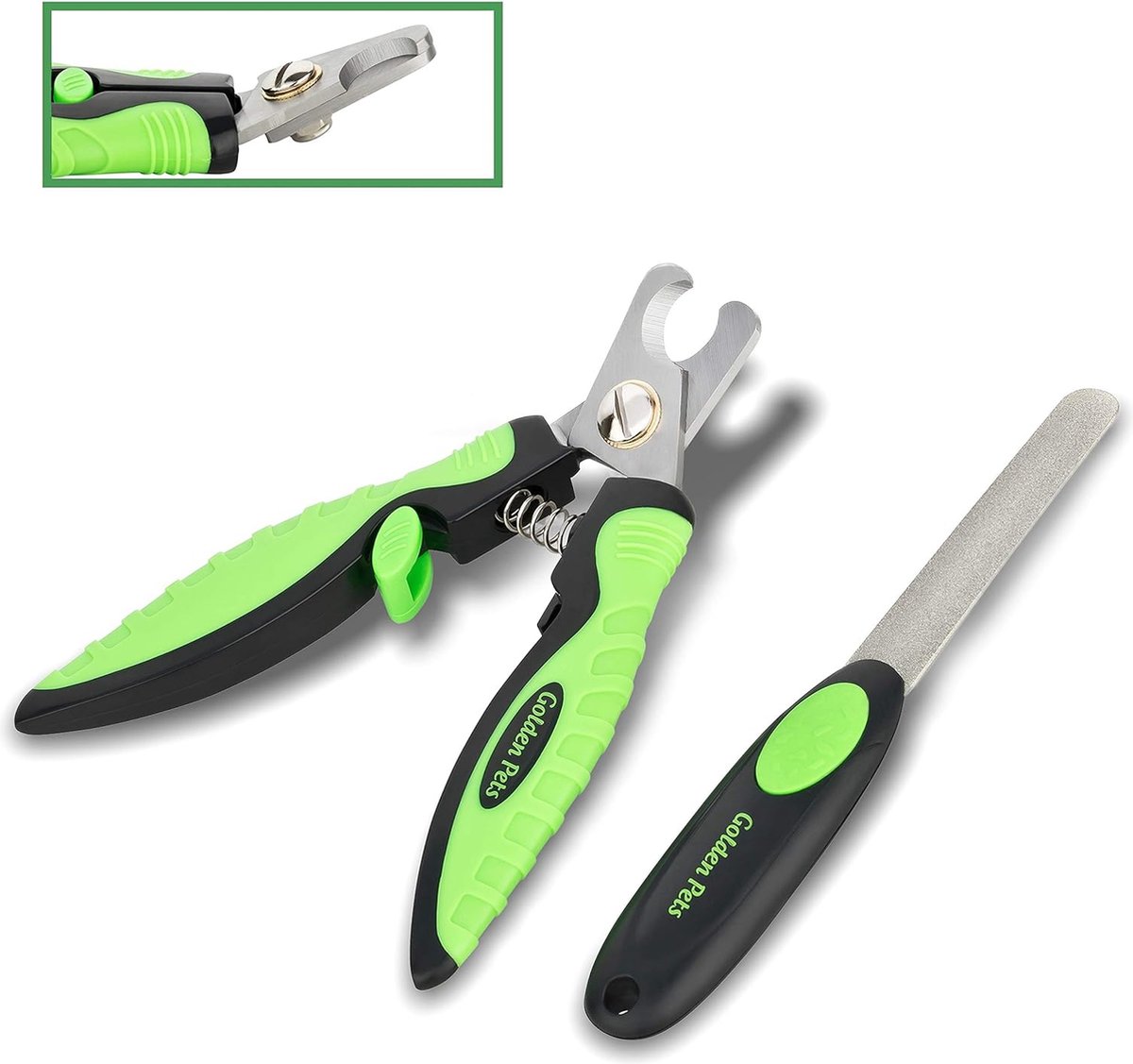 Goedkoopste klauwschaar vijl, unieke 45 graden snijkop, klauwtang met veiligheidsaanslag, klauwsnijder klauwvijl handleiding voor veilig knippen