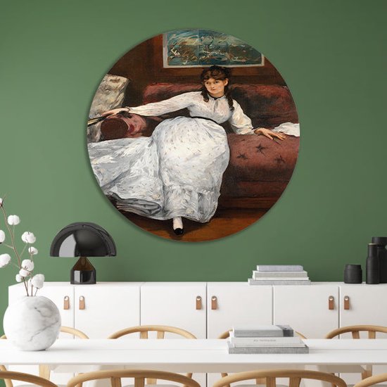 Repos - Édouard Manet tableau rond - Femme cercle mural - Cercles muraux Portrait - Peinture Vintage - Forex - Décoration murale chambre cercle mural forex 80x80 cm