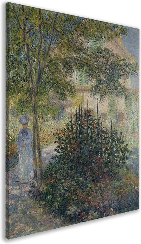 Kar op een besneeuwde weg in Honfleur schilderij van Claude Monet Als