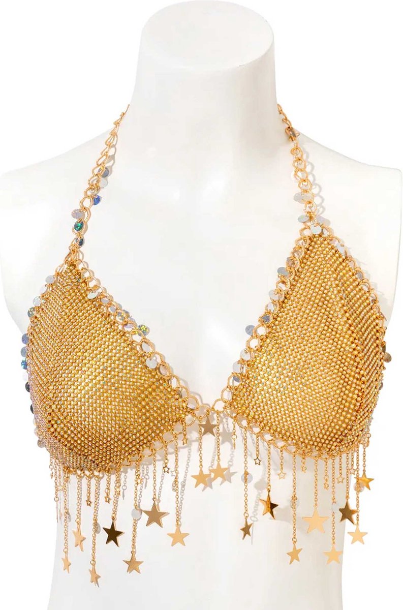 Goedkoopste BH Goud Glitter - Glimmend - Festival - Party - Lingerie - Gouden Beha