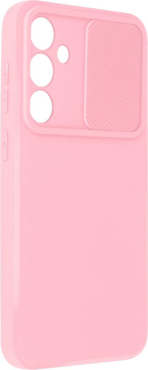 Avizar Hoes Geschikt voor Samsung Galaxy S23 FE Schuifbare cameraklep, Lichtroze