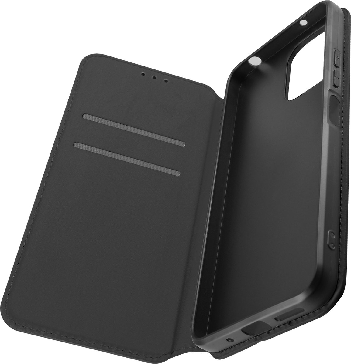 Avizar Foliohoes Geschikt voor Xiaomi Redmi 12 met multifunctionele klep, Zwart