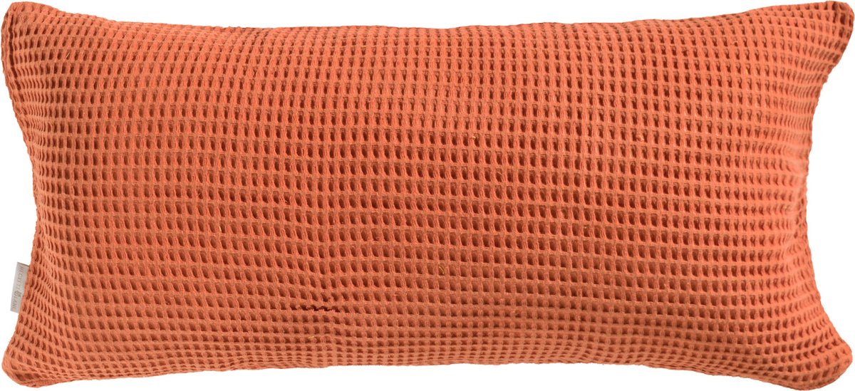 Heckettlane Kussensloop Wafel - Kussenhoes van 40x80 cm - 1 stuk - 100% Katoen - Oranje
